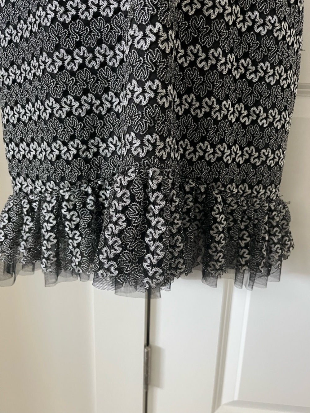Few Moda Black & Grey Pattern Mini Dress with Ruffle Hem - Picture 5 of 12
